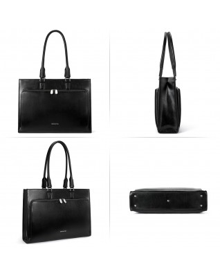 Briefcase Vintage 15.6" Laptop Business Bag - (Black)