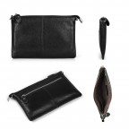 Leather Wristlet Clutch Wallet Small - (Black Square)