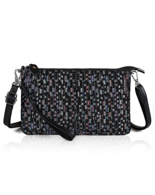 Genuine Leather Wristlet Clutch Wallet - (Striped Color)