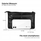 Genuine Leather Wristlet Clutch Wallet - (Striped Color)