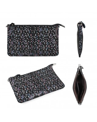 Genuine Leather Wristlet Clutch Wallet - (Striped Color)