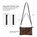 Genuine Leather Wristlet Shoulder Bag Women's Handbag - (Leopard Style)