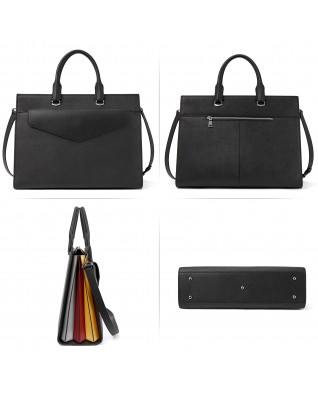 Laptop 15.6" Genuine Leather Tote Bag - (Work Bag Beige)