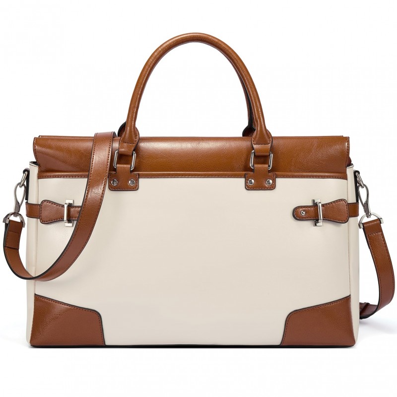 Laptop Bag Women 15.6 Inch Briefcase - (Beige Brown)