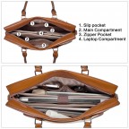 Laptop Bag Women 15.6 Inch Briefcase - (Beige Brown)