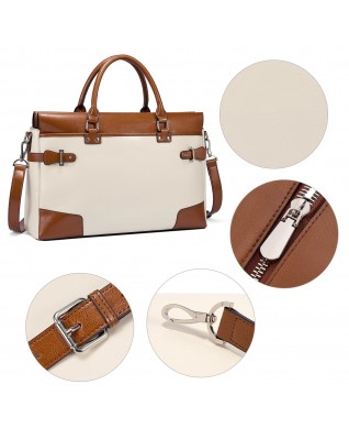 Laptop Bag Women 15.6 Inch Briefcase - (Beige Brown)