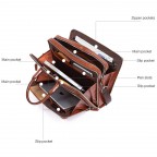 Leather Laptop Bag 15.6 Inch - (Brown)
