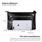 Leather Wristlet Clutch Wallet Small - (Black Square)