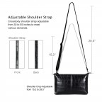 Leather Wristlet Clutch Wallet Small - (Black Square)