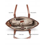 Office Shoulder Tote Vintage Briefcase 15.6 Inch - (Brown Thick)
