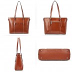Office Shoulder Tote Vintage Briefcase 15.6 Inch - (Brown Thick)