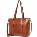 Office Shoulder Tote Vintage Briefcase 15.6 Inch - (Brown Thick)