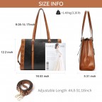 Women's 15.6" Computer Leather Briefcase - (Brown Floral Pattern)