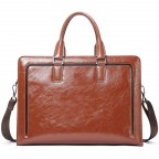 Women's Genuine Leather Business Vintage 15.6 Inch Notebook - (Shoulder Bag Brown)