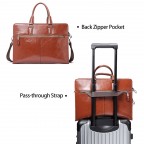 Women's Genuine Leather Business Vintage 15.6 Inch Notebook - (Shoulder Bag Brown)