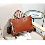 Women's Genuine Leather Business Vintage 15.6 Inch Notebook - (Shoulder Bag Brown)