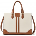 Women's Genuine Leather Laptop Briefcase 15.6 Inch - (Beige)