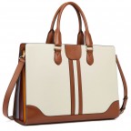 Women's Genuine Leather Laptop Briefcase 15.6 Inch - (Beige)
