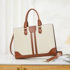 Women's Genuine Leather Laptop Briefcase 15.6 Inch - (Beige)
