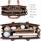 Women's Genuine Leather Laptop Briefcase 15.6 Inch - (Beige)