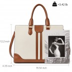 Women's Genuine Leather Laptop Briefcase 15.6 Inch - (Beige)