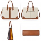 Women's Genuine Leather Laptop Briefcase 15.6 Inch - (Beige)
