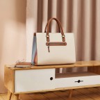 Women's Genuine Leather Laptop Briefcase 15.6 Inch Business Computer Work - (Beige)