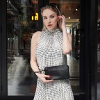 Women's Genuine Leather Wristlet Clutch Wallet - (Black)