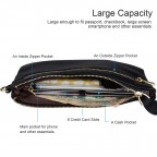 Women's Genuine Leather Wristlet Clutch Wallet - (Black)