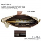 Women's Genuine Leather Wristlet Clutch Wallet - (Gold Zipper)