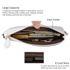 Women's Genuine Leather Wristlet Clutch Wallet - (Pure White)