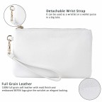 Women's Genuine Leather Wristlet Clutch Wallet - (Pure White)