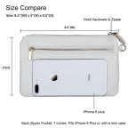 Women's Genuine Leather Wristlet Clutch Wallet - (Pure White)