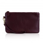 Women's Genuine Leather Wristlet Clutch Wallet - (Red Classic)