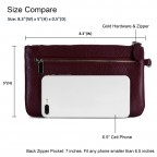 Women's Genuine Leather Wristlet Clutch Wallet - (Red Classic)