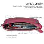 Women's Genuine Leather Wristlet Clutch Wallet - (Pink)