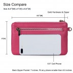 Women's Genuine Leather Wristlet Clutch Wallet - (Pink)