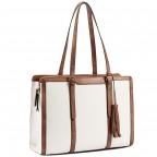 Women's Laptop Handbag 15.6 Inch Leather Briefcase - (Beige)