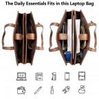 Women's Laptop Handbag 15.6 Inch Leather Briefcase - (Beige)