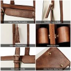 Women's Laptop Handbag 15.6 Inch Leather Briefcase - (Beige)