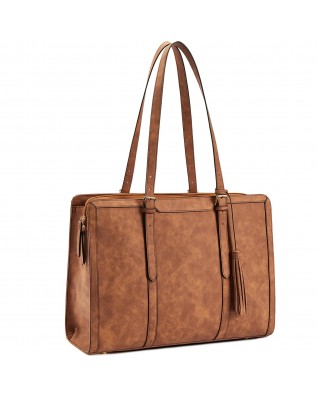 Women's Laptop Tote Work Bag Professional 15.6 Inch - (Leather)