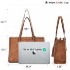 Women's Laptop Tote Work Bag Professional 15.6 Inch - (Leather)