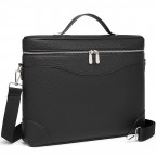 Work Tote Leather Briefcase Travel Bag 16 Inch - (Black Lightweight)