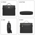 Work Tote Leather Briefcase Travel Bag 16 Inch - (Black Lightweight)
